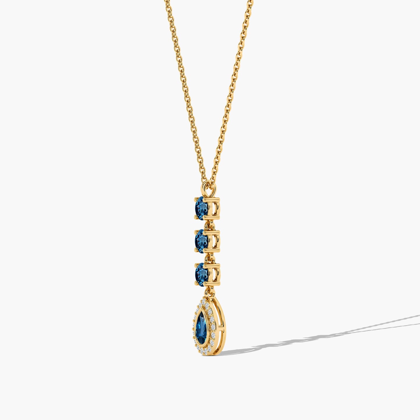 blue topaz pear necklace
