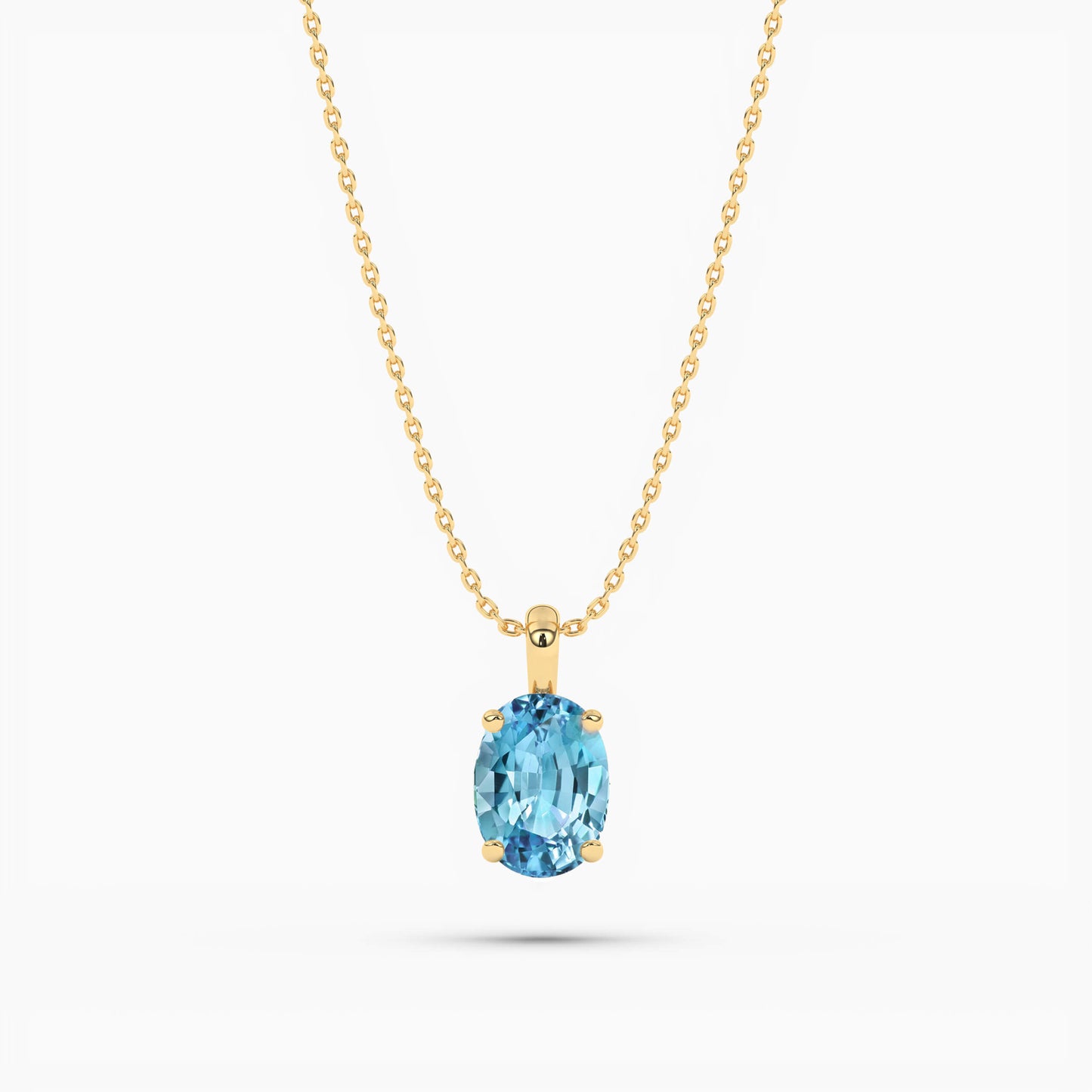 yellow plated solitaire pendant