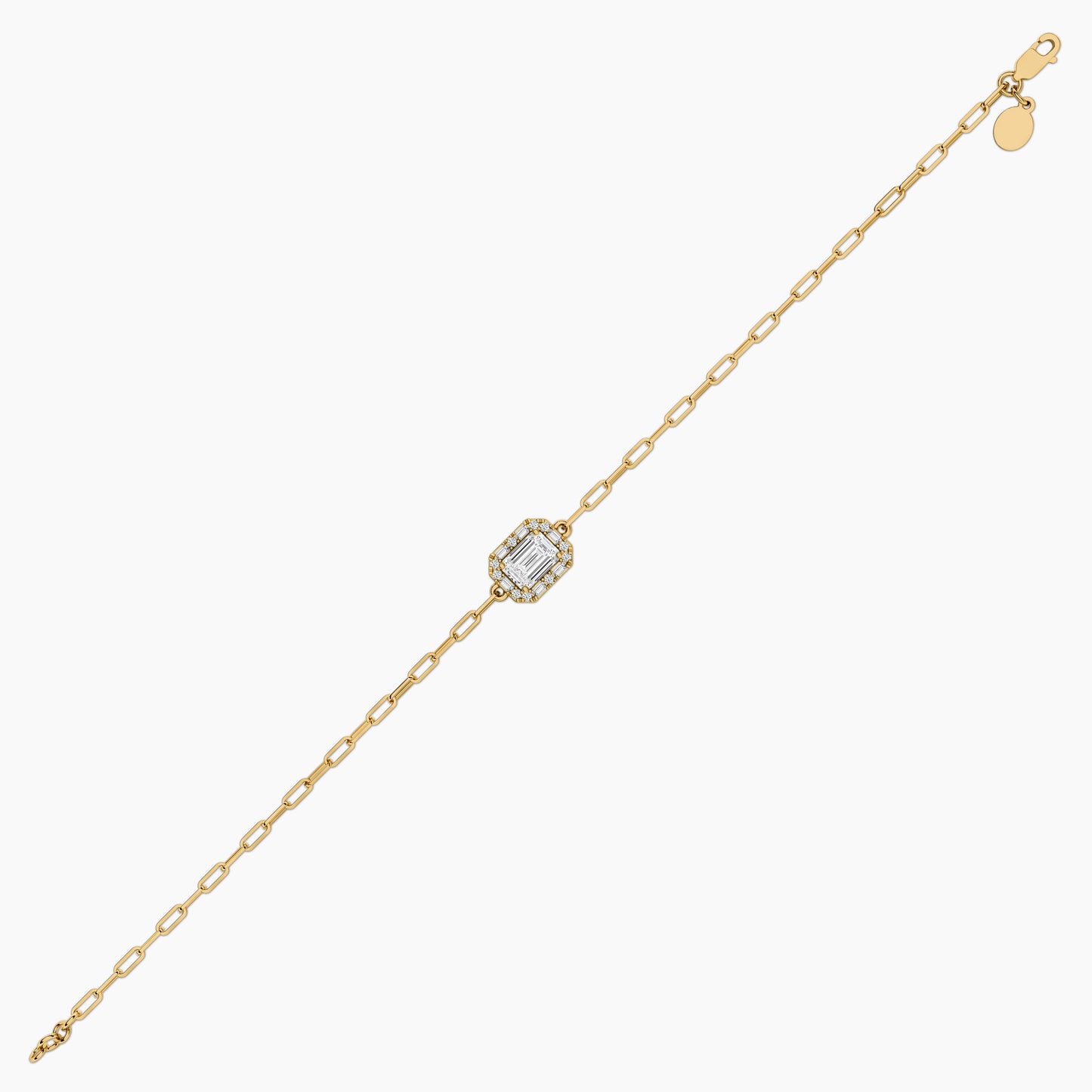 paperclip chain with center diamond piece