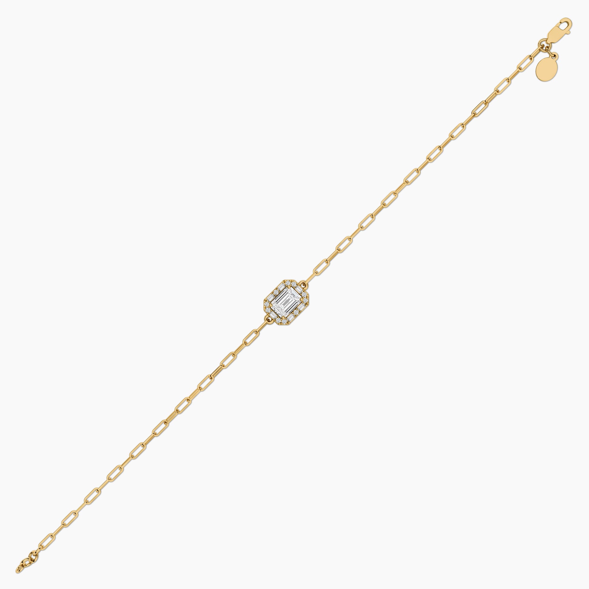 paperclip chain with center diamond piece