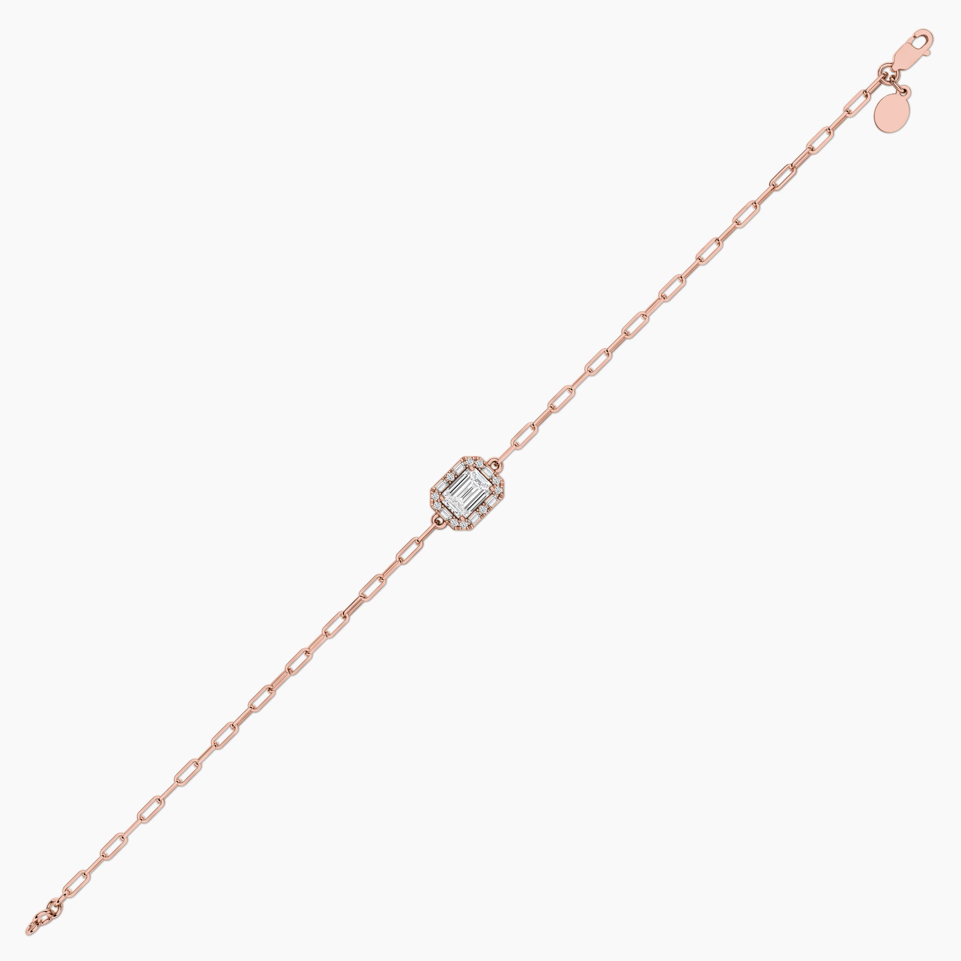paperclip chain bracelet rose gold