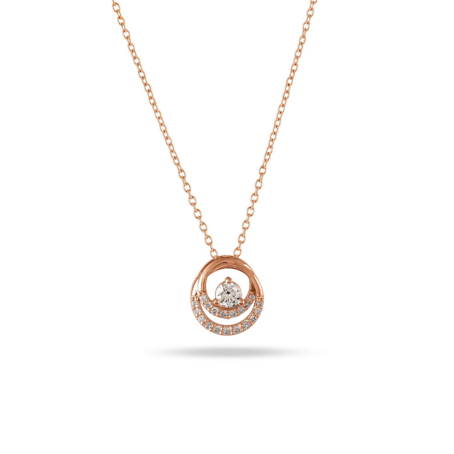 silver diamond necklace rose gold