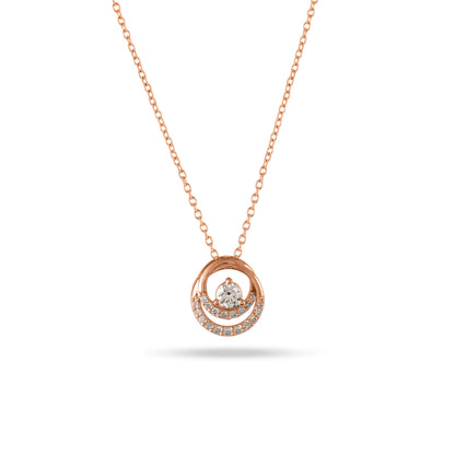 silver diamond necklace rose gold