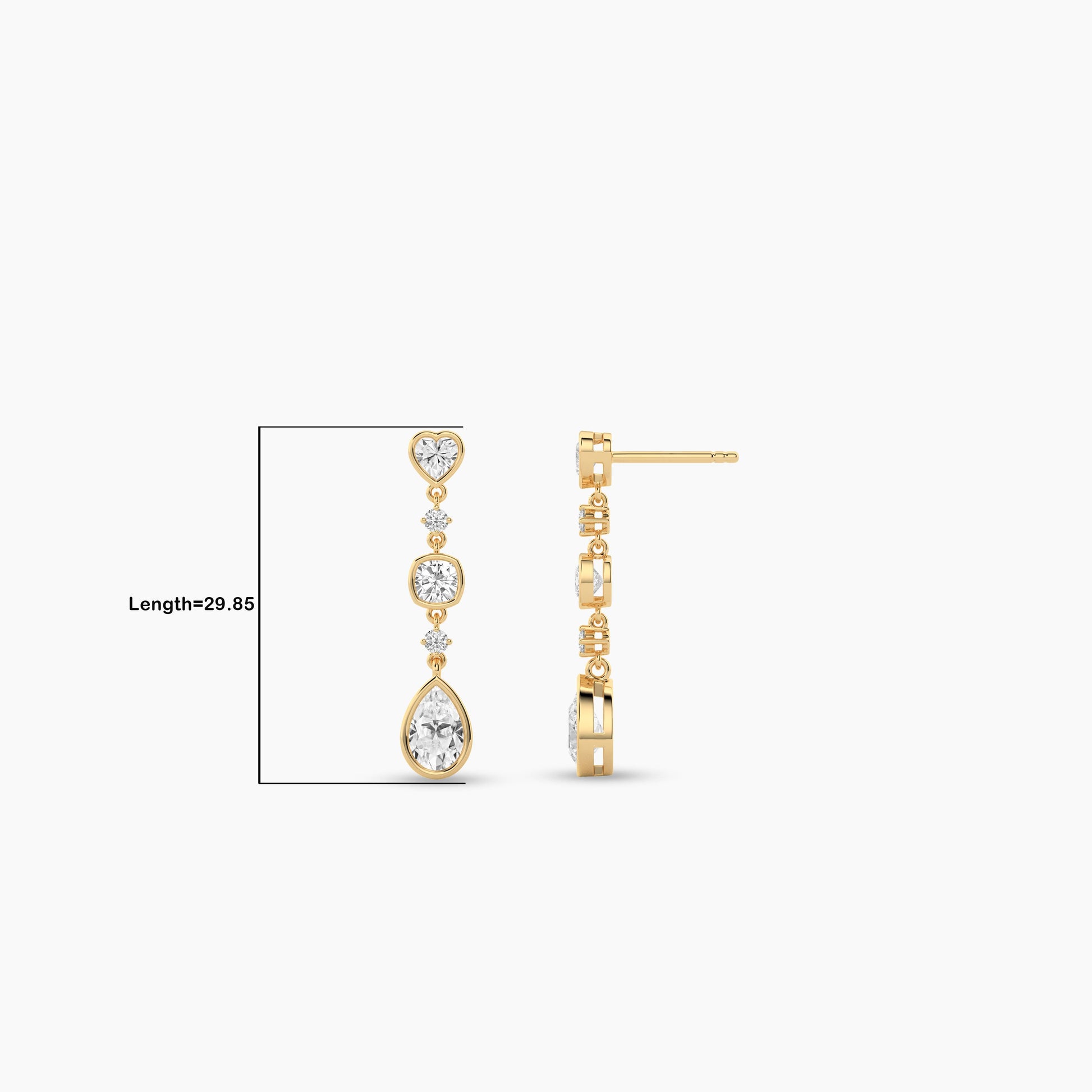 diamond dangle earrings yellow gold​