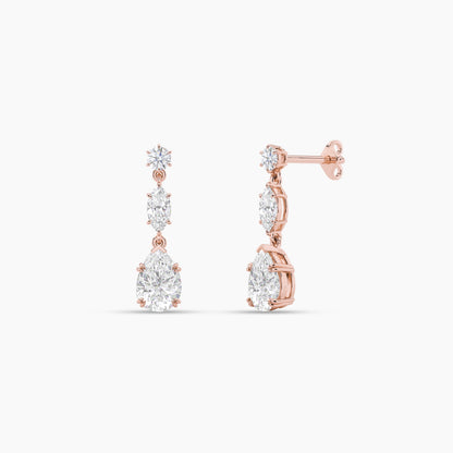 silver diamond earrings​