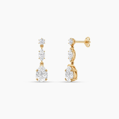 silver diamond earrings​