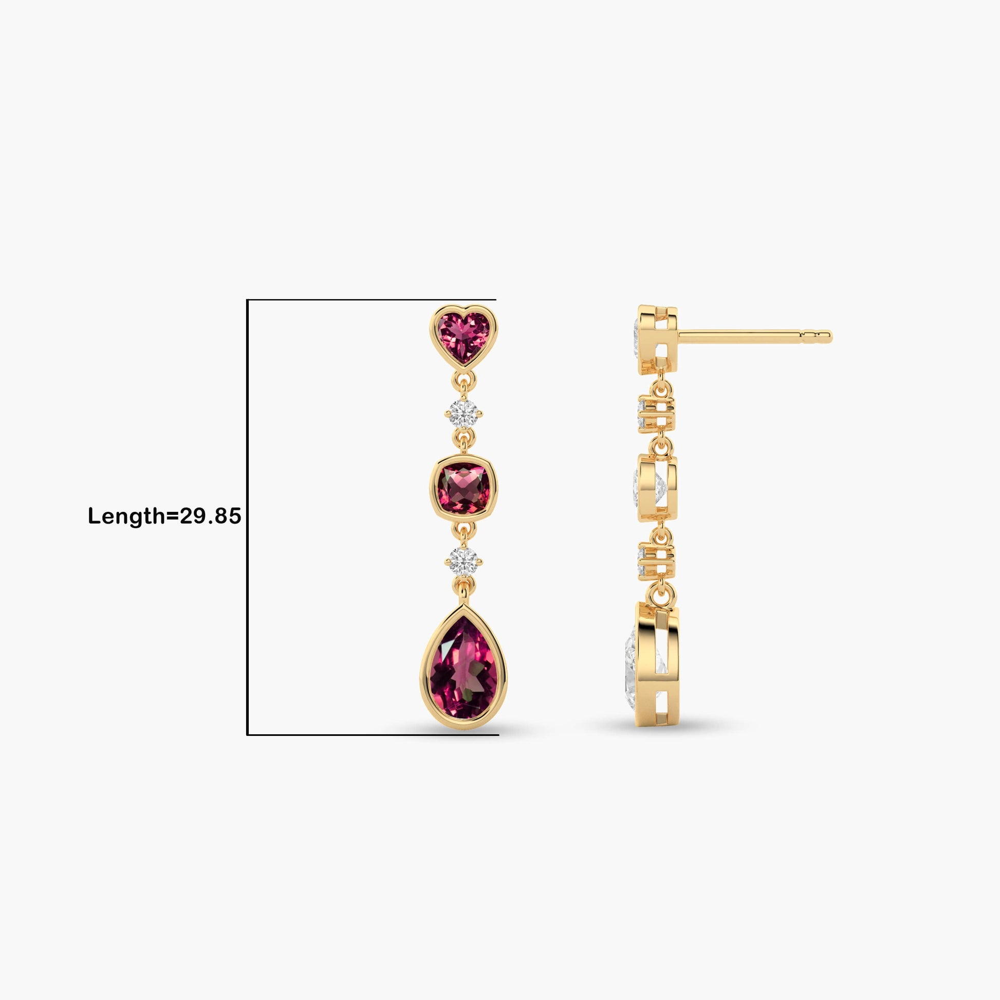 Ruby diamond drop earrings