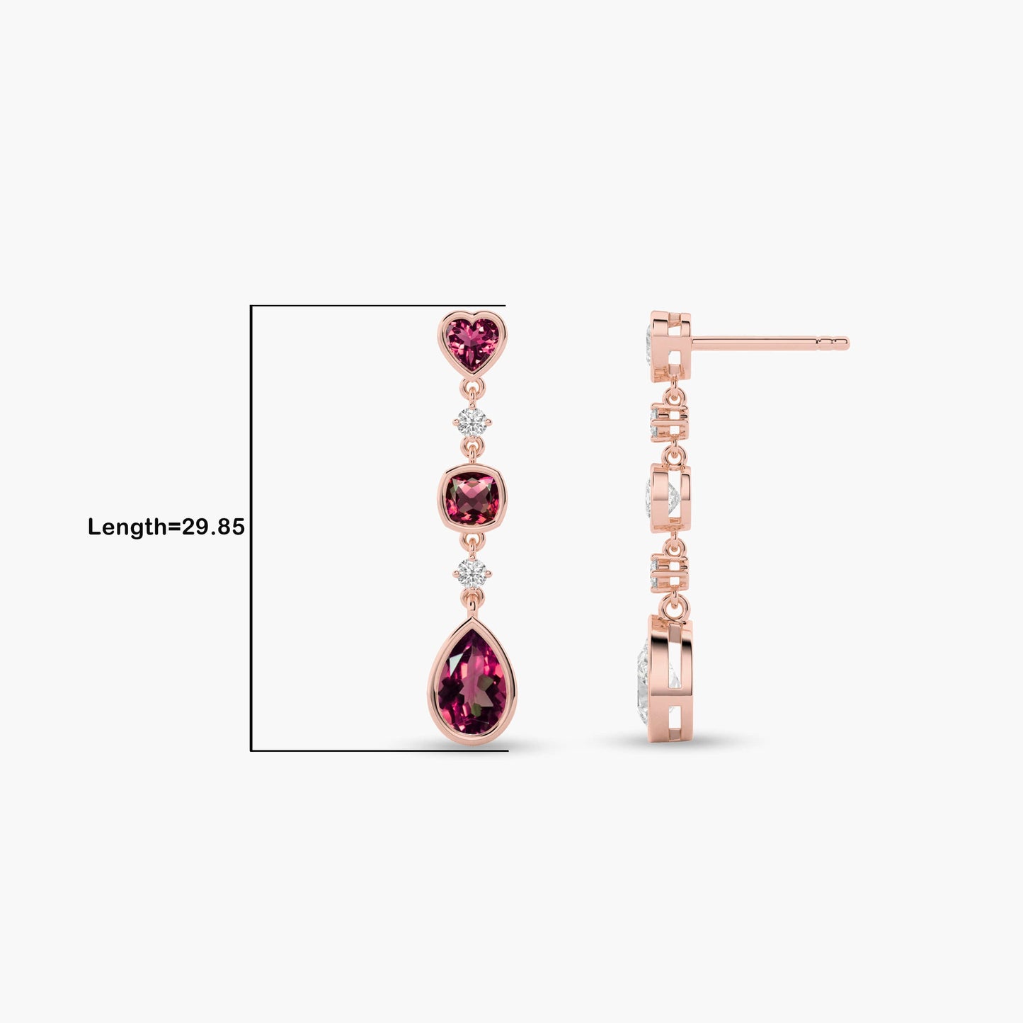 Ruby diamond drop earrings