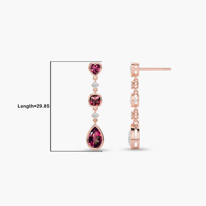 Ruby diamond drop earrings