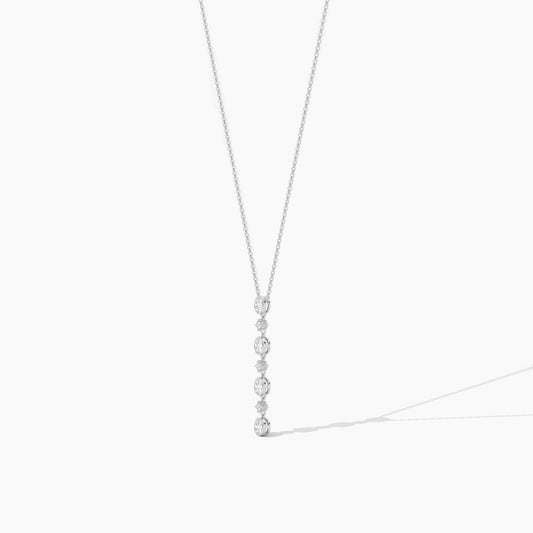silver diamond necklace womens