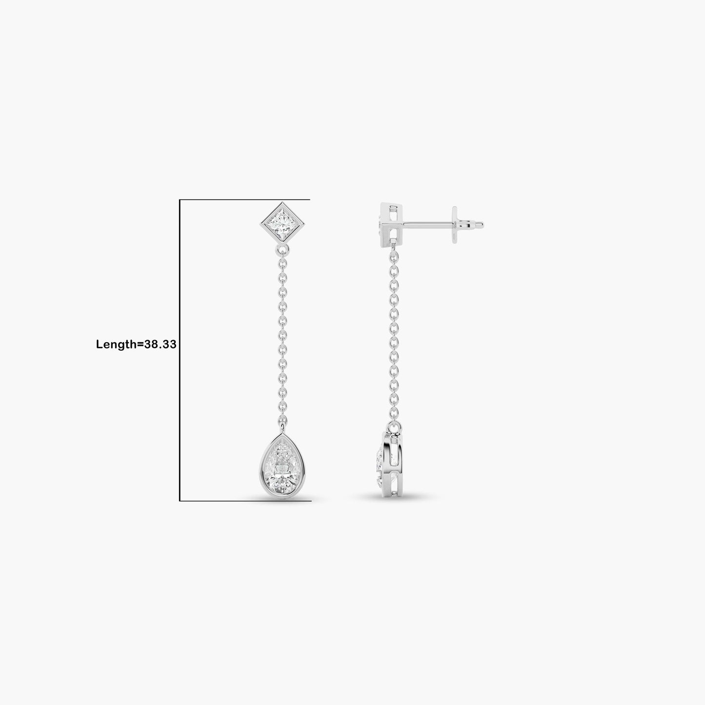 Princess diamond drop earrings