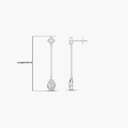 Princess diamond drop earrings