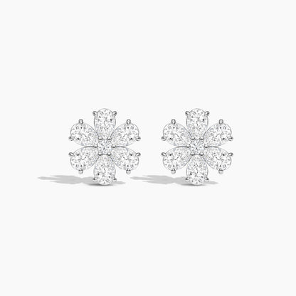 small flower diamond earrings