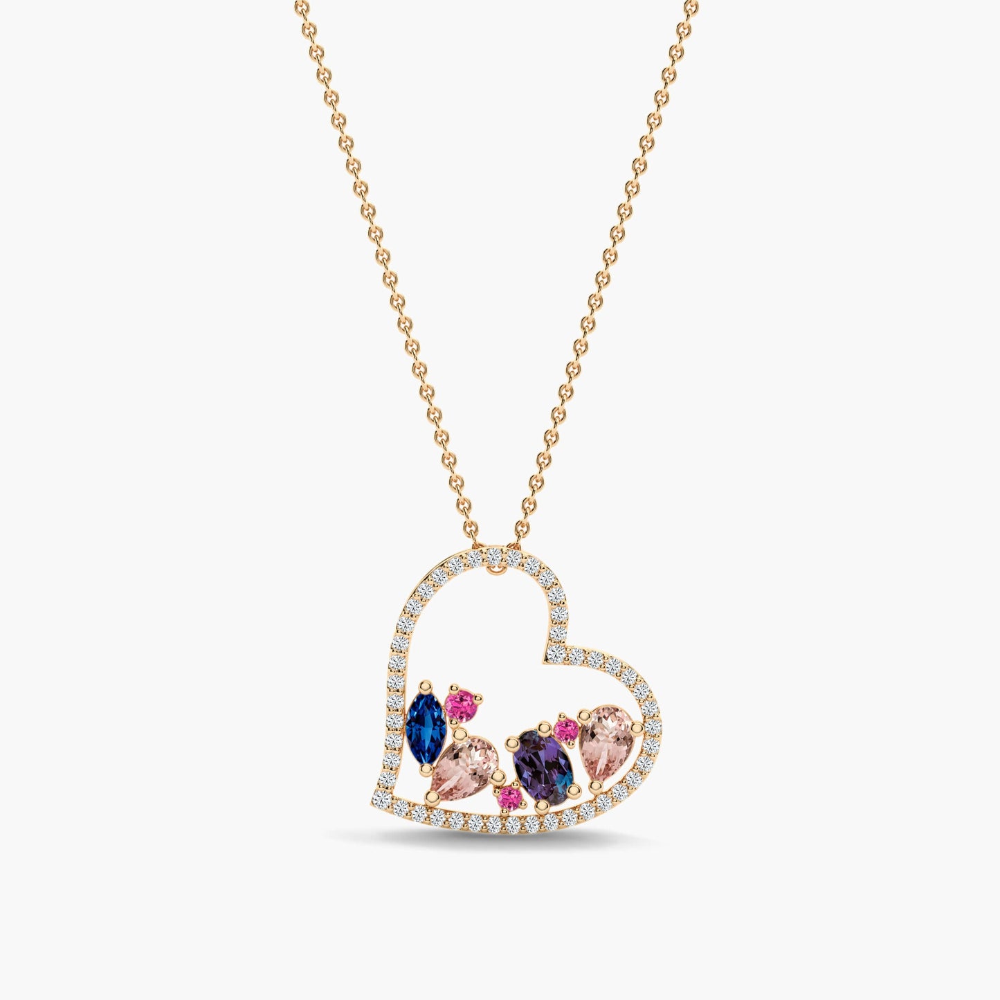 gemstone silver necklace