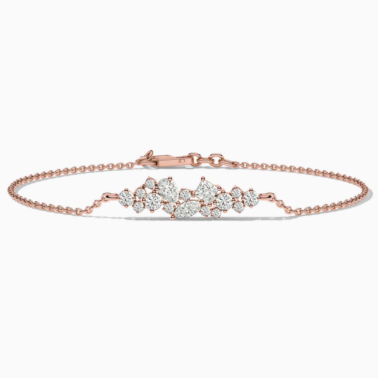 Rose gold plated bracelet with diamond accents 