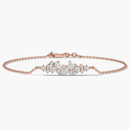 Rose gold plated bracelet with diamond accents 