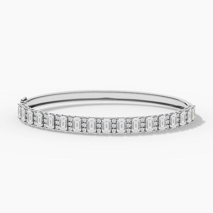 silver and diamond bangle bracelet