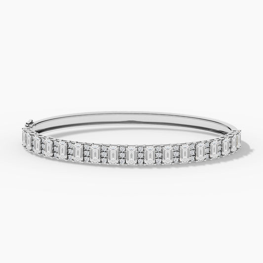 silver and diamond bangle bracelet