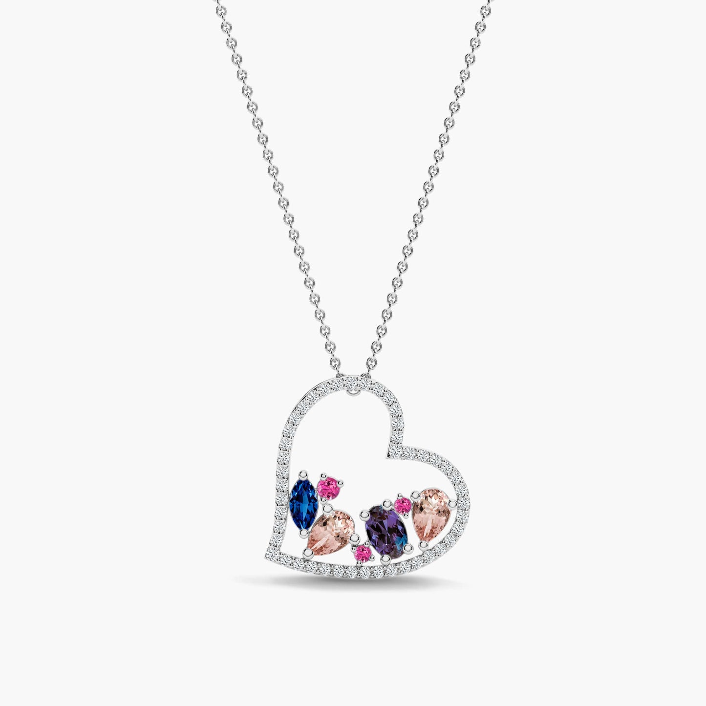 gemstone silver necklace