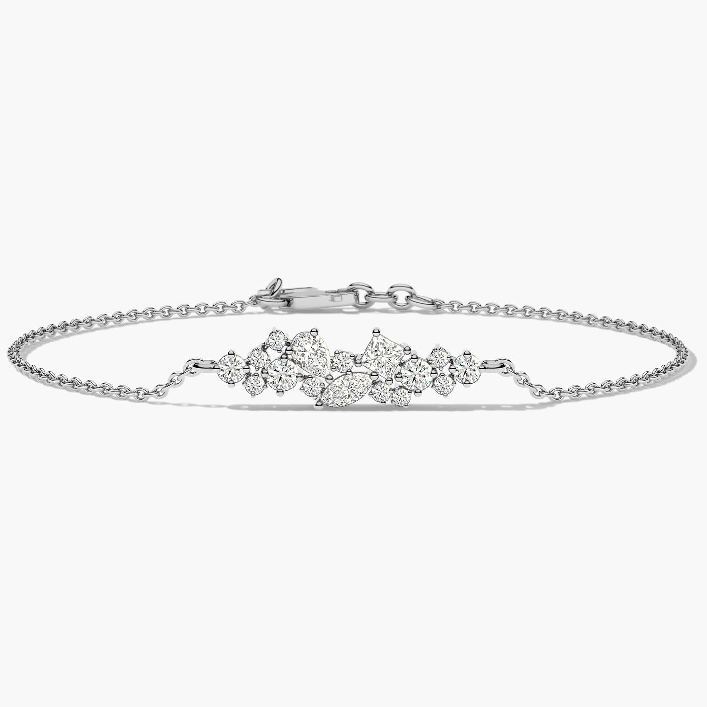 Silver bracelet with floral design