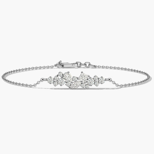 Silver bracelet with floral design
