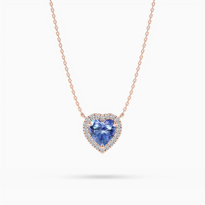 rose gold heart-shaped pendant in silver