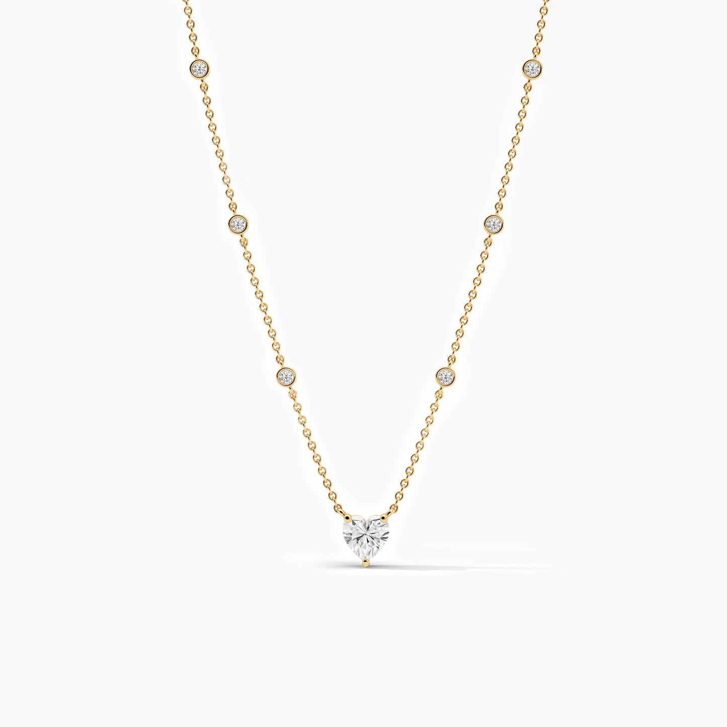 heart simple diamond necklace