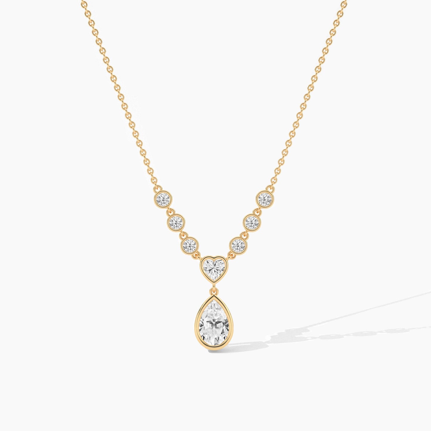 yellow Gold Plated Diamond Necklace Womens