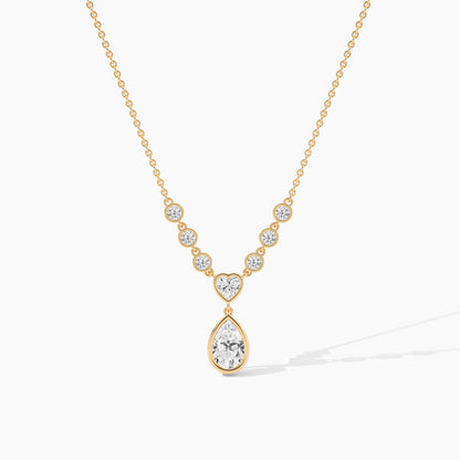 yellow Gold Plated Diamond Necklace Womens