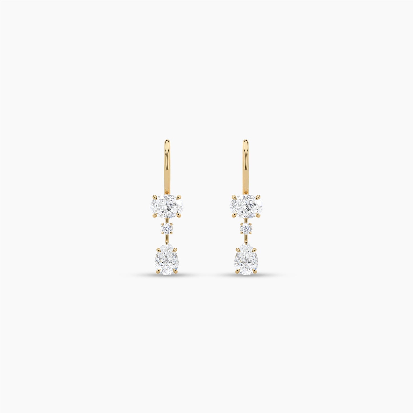 Pure silver drop earrings