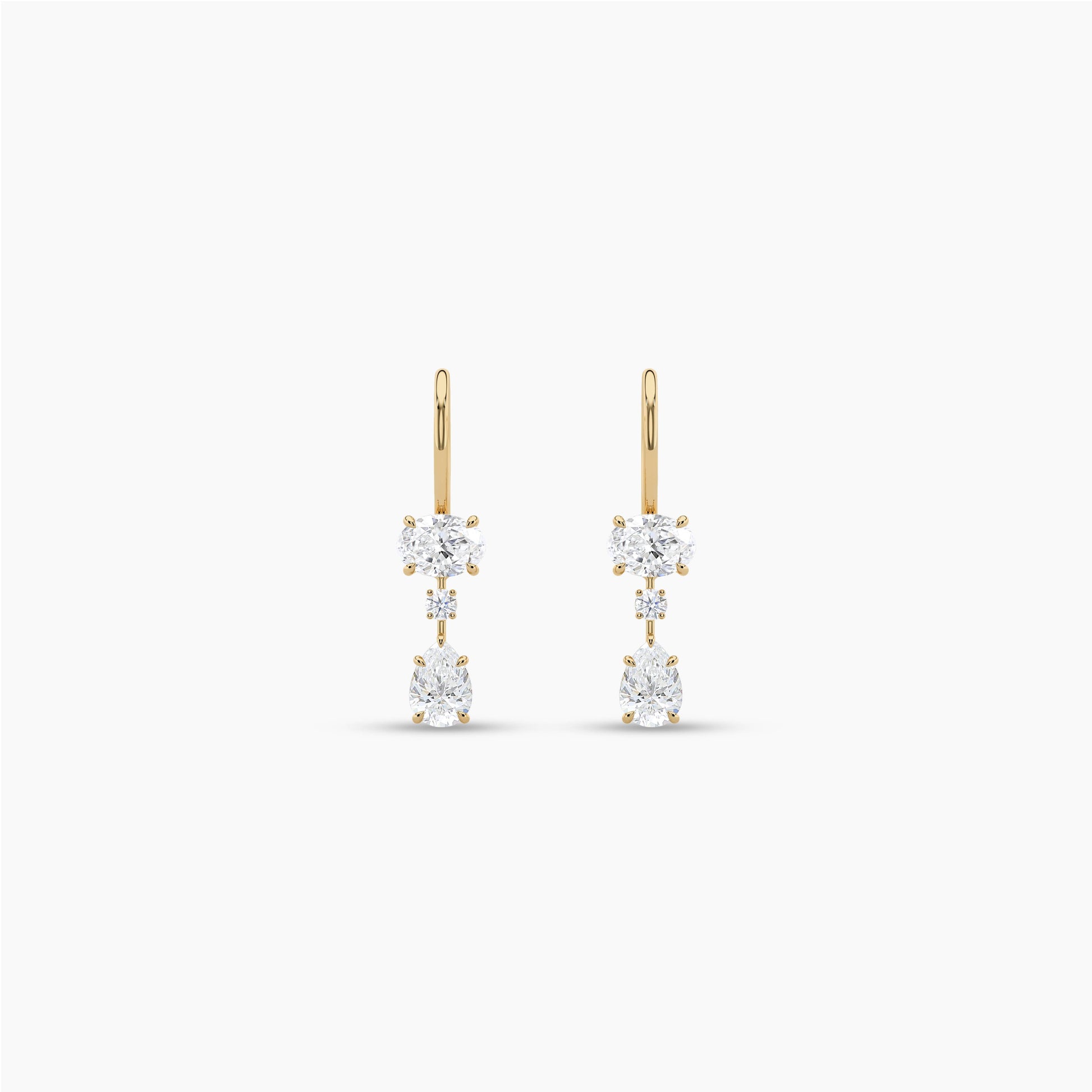 Pure silver drop earrings