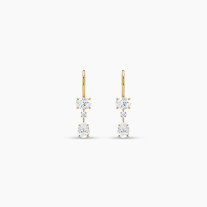 Pure silver drop earrings