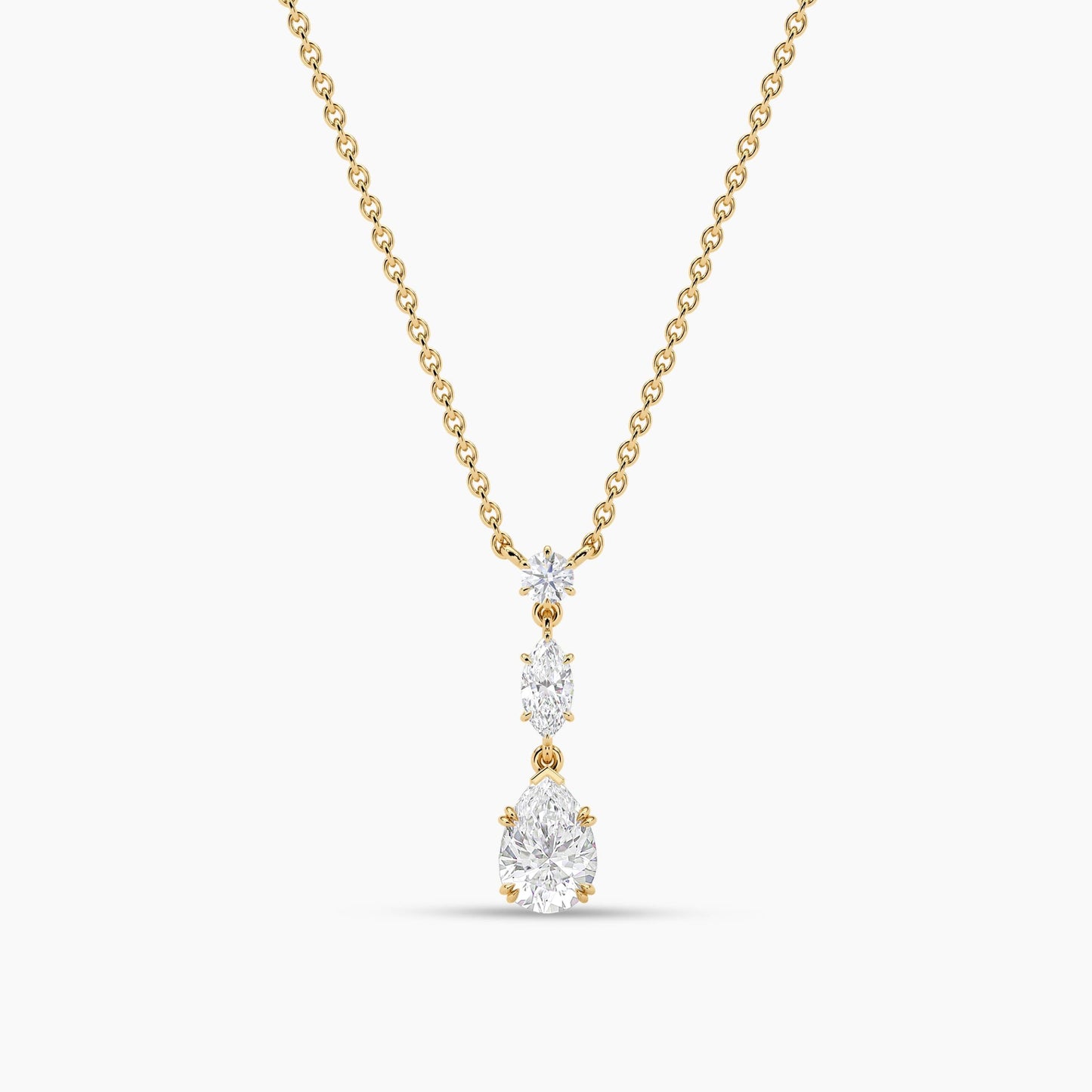 Gold plated necklace with a diamond pendant