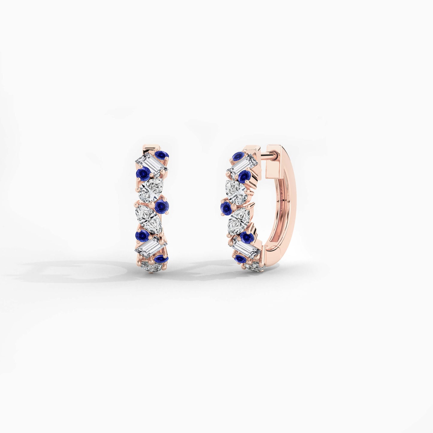 blue sapphire hoop earrings