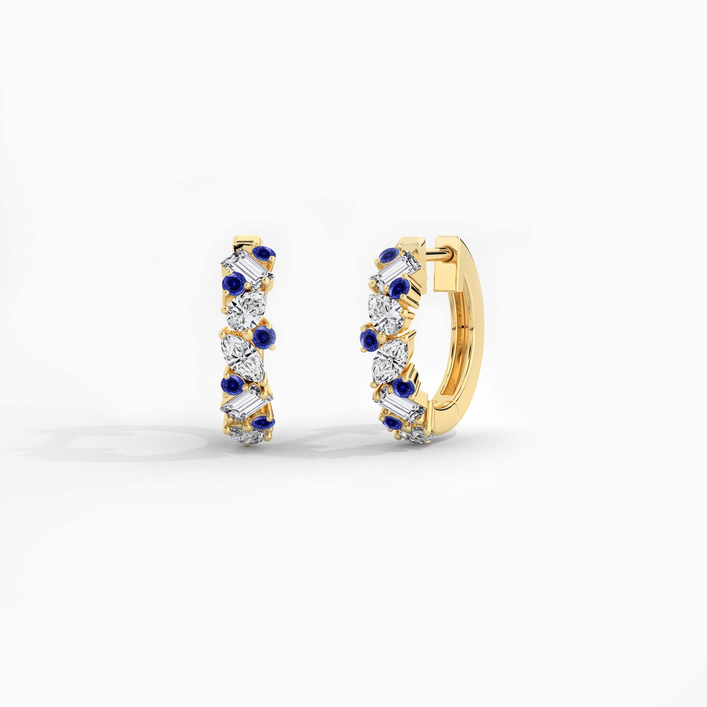 Blue diamond hoops
