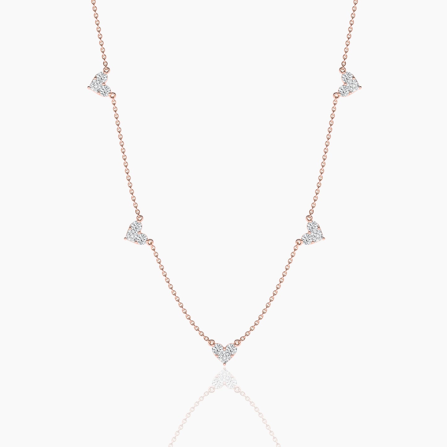 Rose gold necklace with diamond accents 