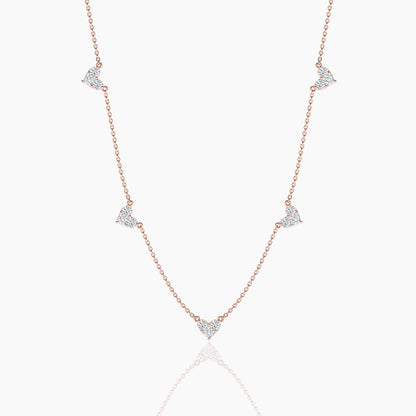 Rose gold necklace with diamond accents 