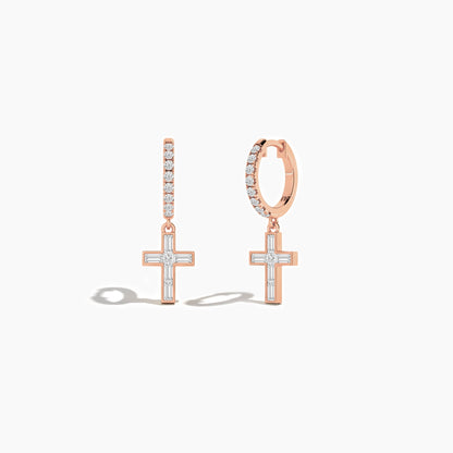 Cross hoop earrings