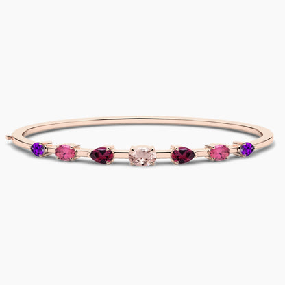 Silver Bangle Bracelet Rose Gold