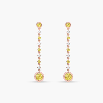 yellow diamond lariat earrings
