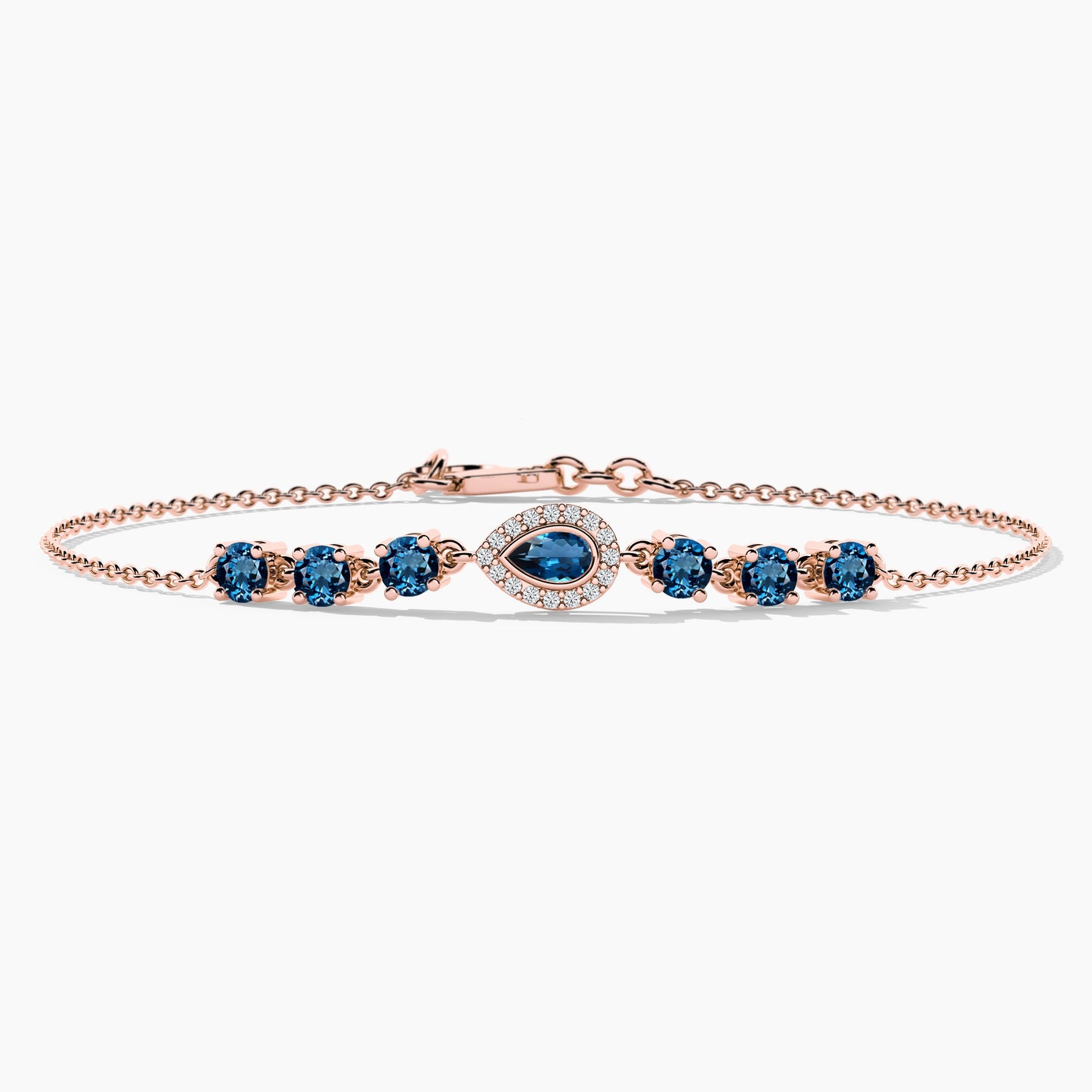 silver bracelet with blue stone