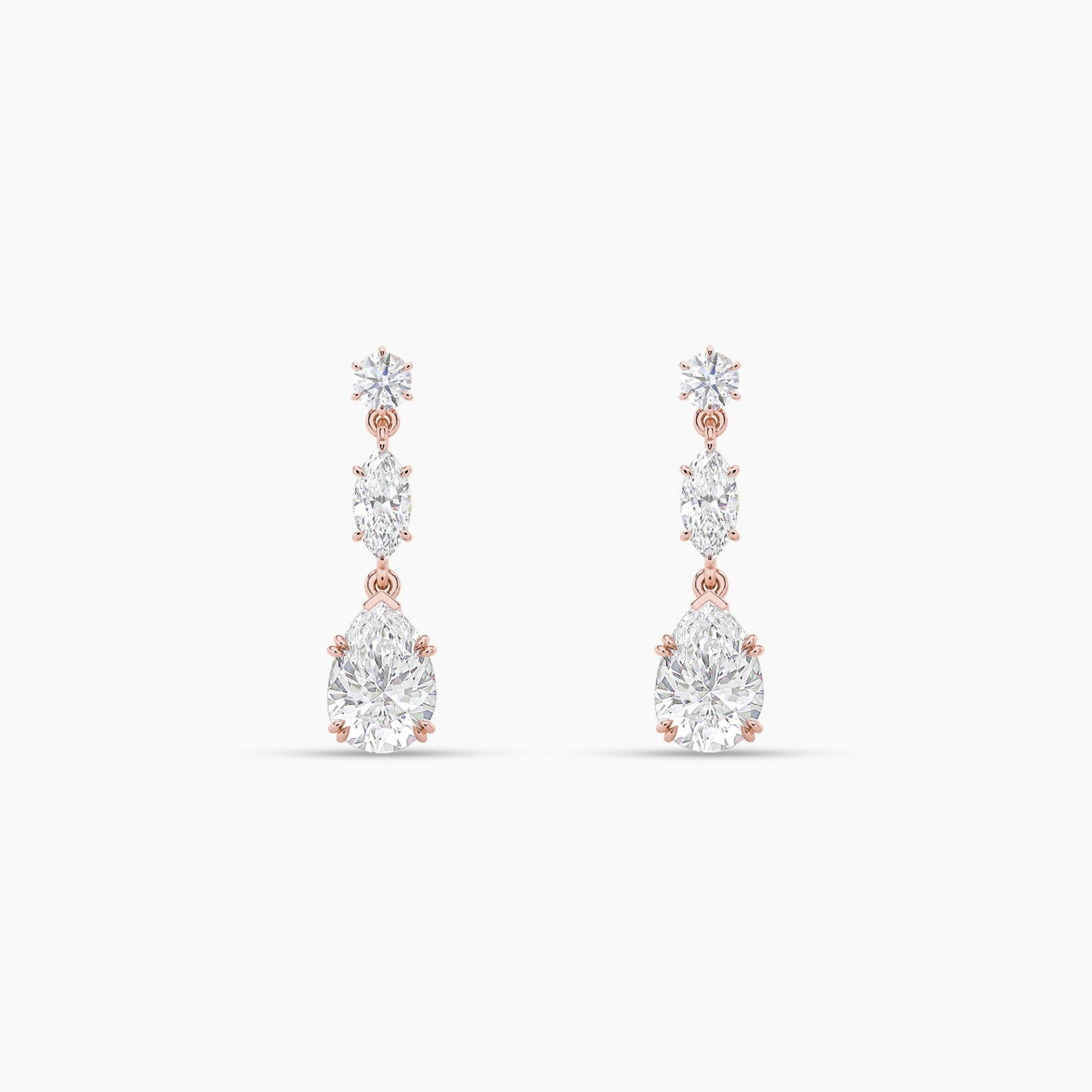 silver diamond earrings​