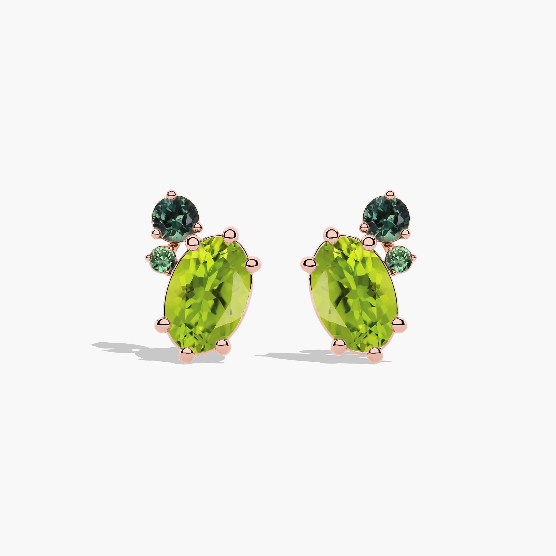 green colour earrings rose gold