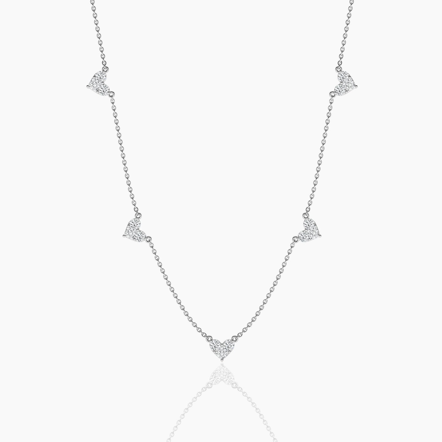 5 Heart Diamond Necklace