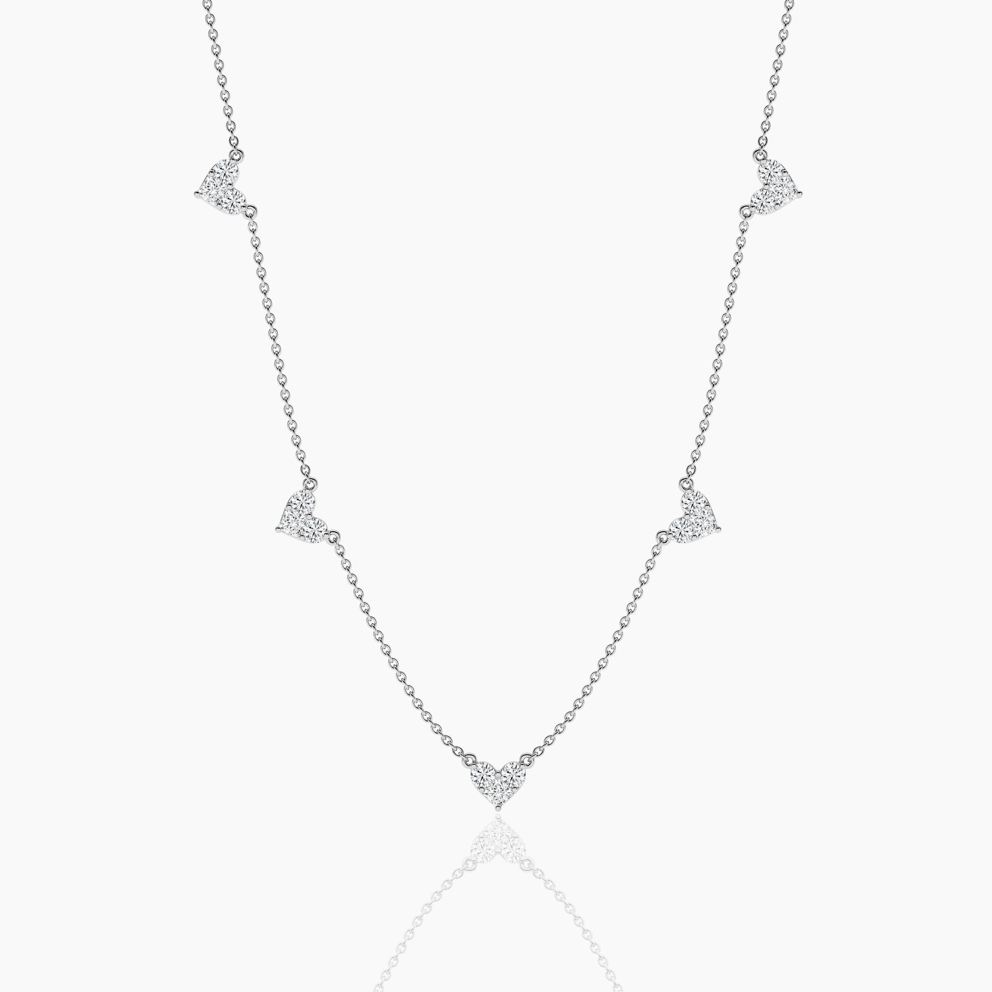 5 Heart Diamond Necklace