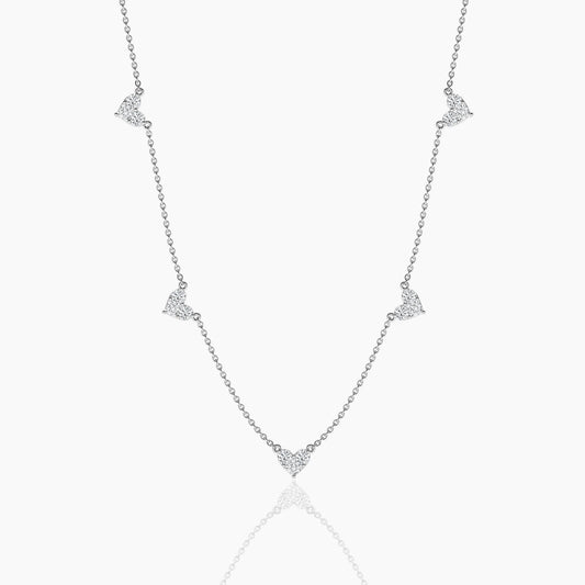 5 Heart Diamond Necklace
