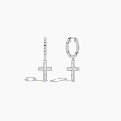 silver cross earrings