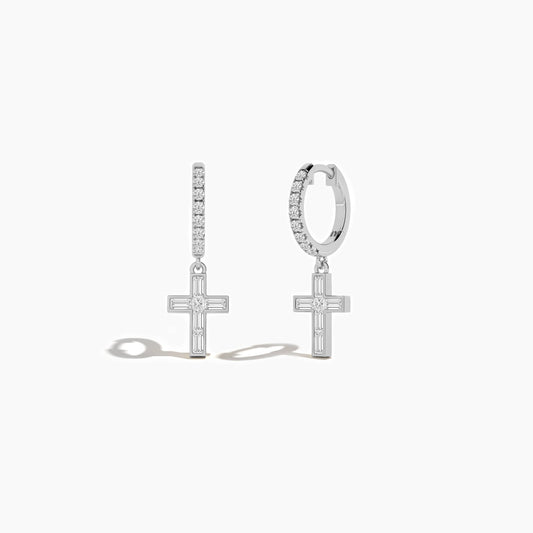 silver cross earrings