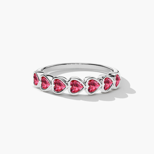 silver heart rings for women