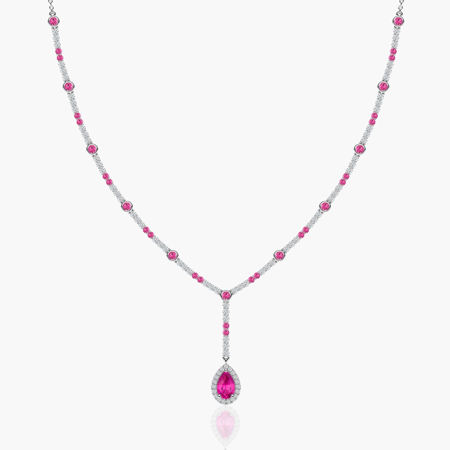 pink diamond nesklace set
